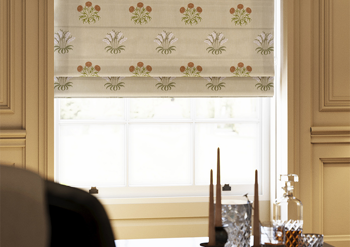 William Morris Lily Flower Embroidery, Nettle - Roman Blind - Image 5